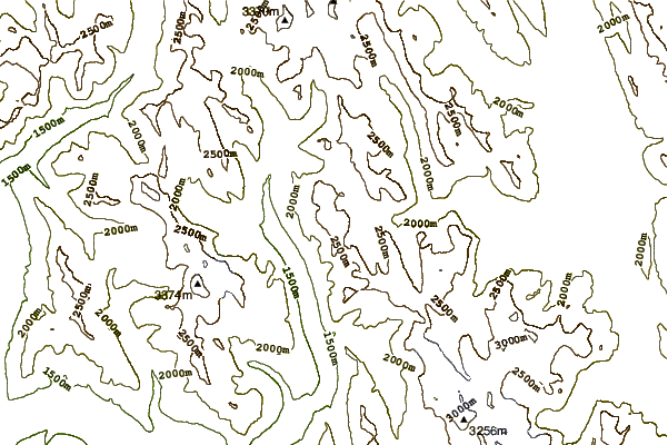 Mountain peaks around Mount McHarg