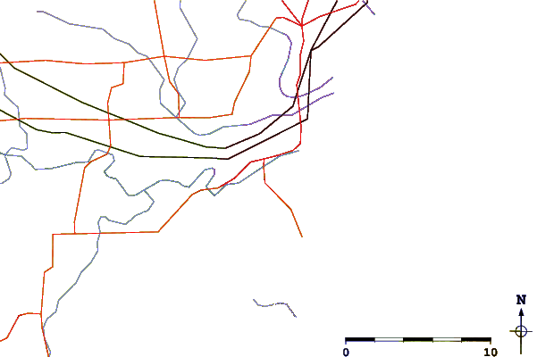 Roads and rivers around Mount McKay