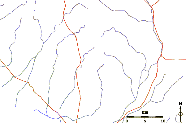 Roads and rivers around Mount McKay