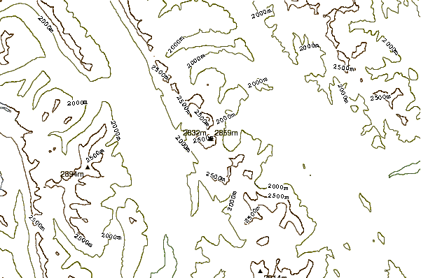 Mountain peaks around Mount McPhail