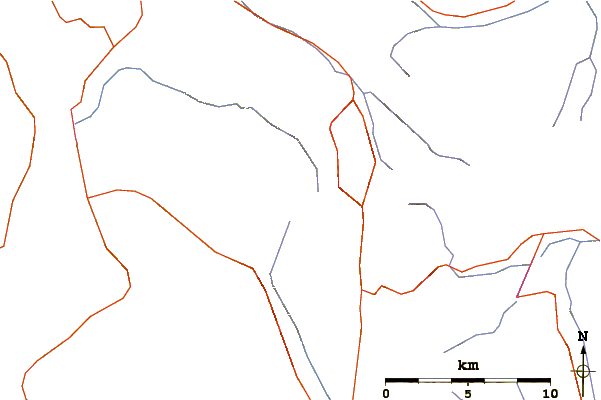 Roads and rivers around Mount McQuillan