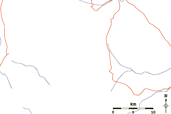 Roads and rivers around Mount Meeker