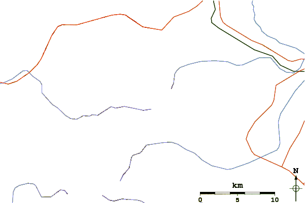 Roads and rivers around Mount Memuro