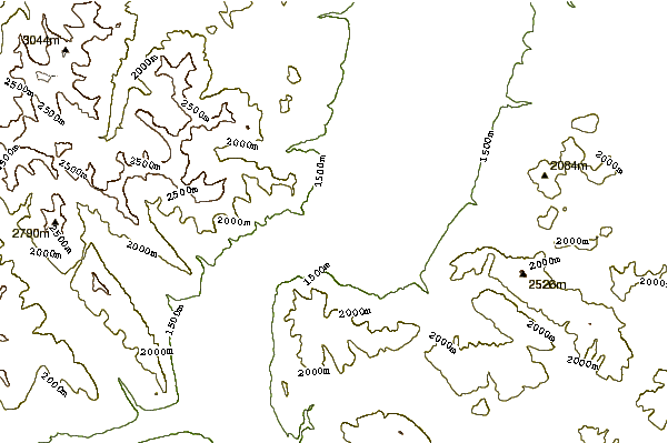 Mountain peaks around Mount Michener