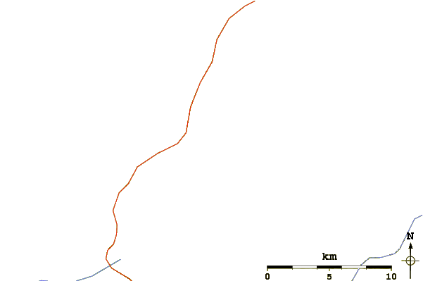 Roads and rivers around Mount Michener