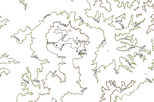 Mountain peaks around Mount Midori