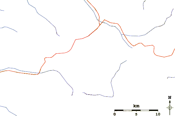 Roads and rivers around Mount Midori