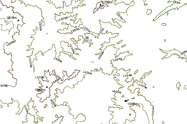 Mountain peaks around Mount Mikuni (Hokkaidō)