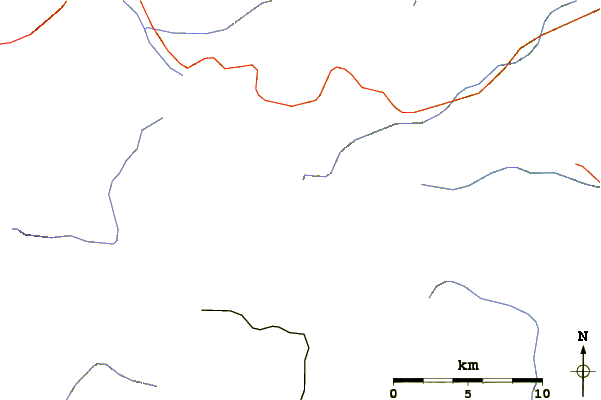 Roads and rivers around Mount Mikuni (Hokkaidō)