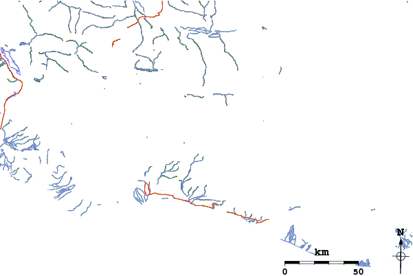 Roads and rivers around Mount Miller