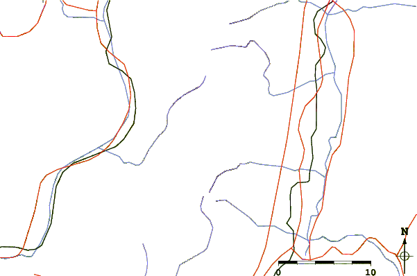 Roads and rivers around Mount Minamikoma