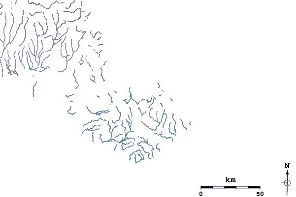 Roads and rivers around Mount Minto (Nunavut)