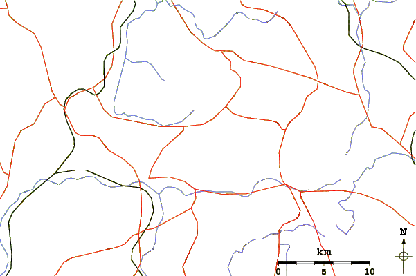 Roads and rivers around Mount Mitake (Hyōgo)
