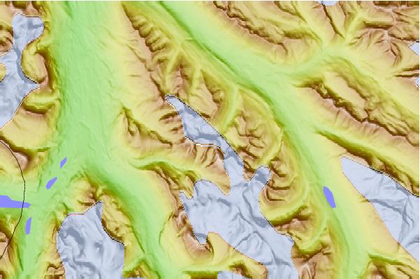 Surf breaks located close to Mount Mitchell (Alberta)