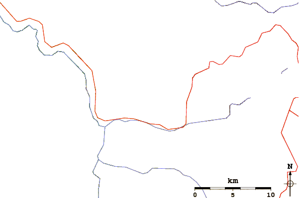 Roads and rivers around Mount Mitchell (Oregon)