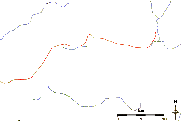 Roads and rivers around Mount Mitchell (Washington)