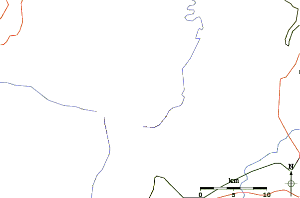 Roads and rivers around Mount Mitchell (North Carolina)