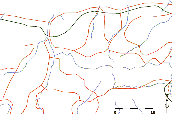 Roads and rivers around Mount Mitoku