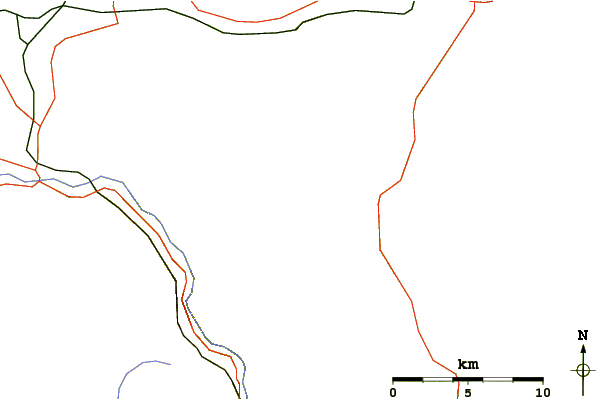 Roads and rivers around Mount Monroe