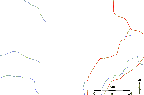 Roads and rivers around Mount Moran