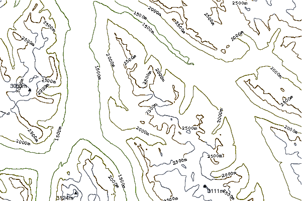 Mountain peaks around Mount Morden Long