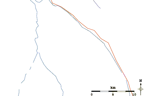 Roads and rivers around Mount Morden Long