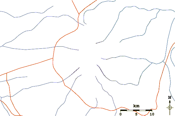 Roads and rivers around Mount Moroto