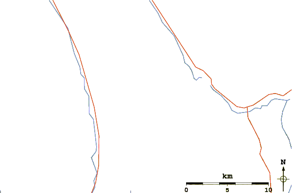 Roads and rivers around Mount Muir (Alberta)