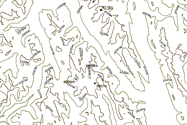 Mountain peaks around Mount Murray