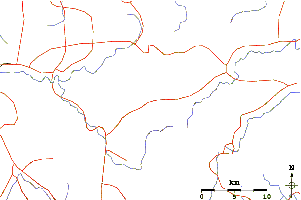 Roads and rivers around Mount Myōjin