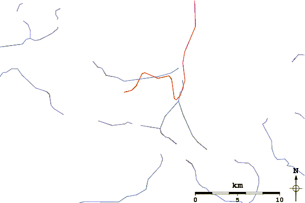 Roads and rivers around Mount Myra