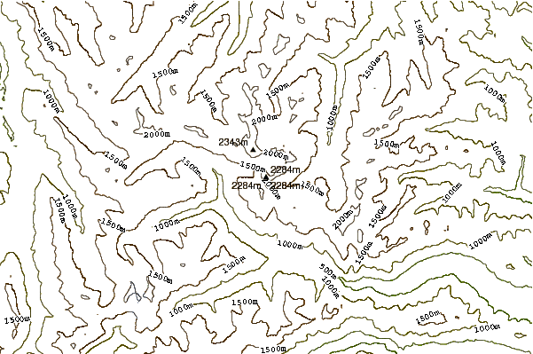 Mountain peaks around Mount Mystery