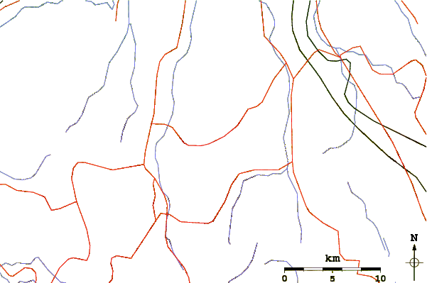 Roads and rivers around Mount Naeba