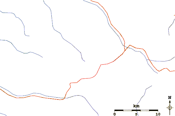 Roads and rivers around Mount Nagayama