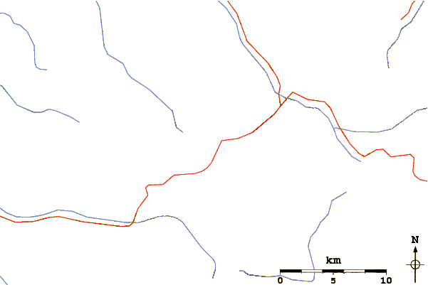 Roads and rivers around Mount Naka (Daisetsuzan)