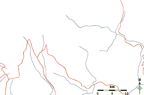 Roads and rivers around Mount Narsing