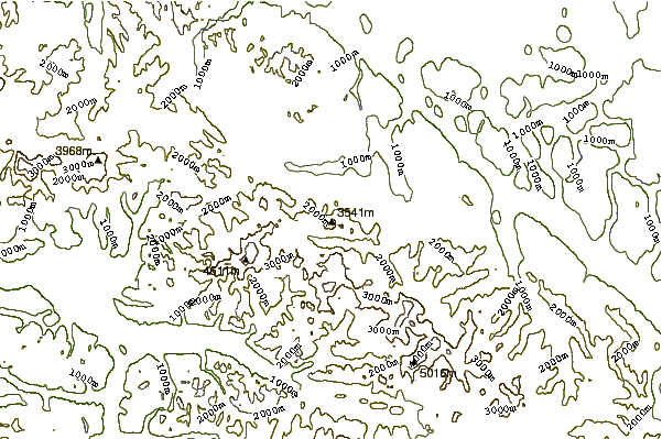 Mountain peaks around Mount Natazhat