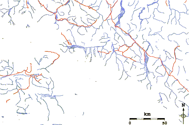 Roads and rivers around Mount Natazhat