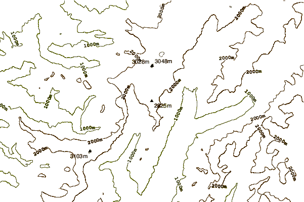 Mountain peaks around Mount Nazomi