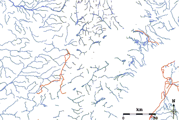 Roads and rivers around Mount Neacola