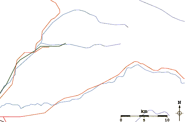 Roads and rivers around Mount Nebo