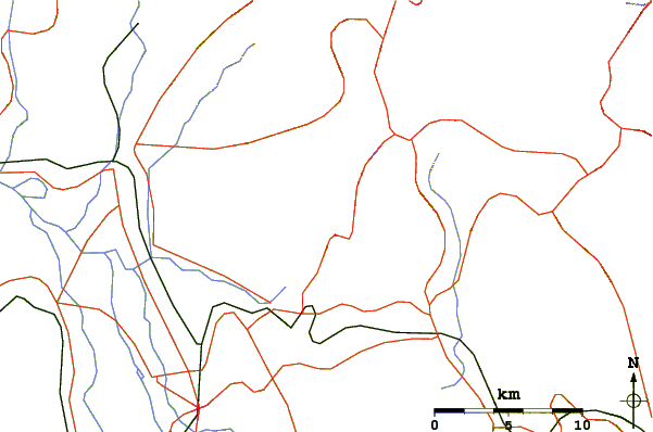 Roads and rivers around Mount Nekomadake