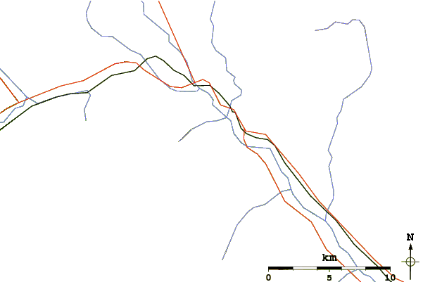 Roads and rivers around Mount Niblock