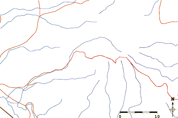 Roads and rivers around Mount Ningadhun