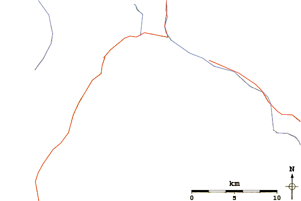 Roads and rivers around Mount Noel