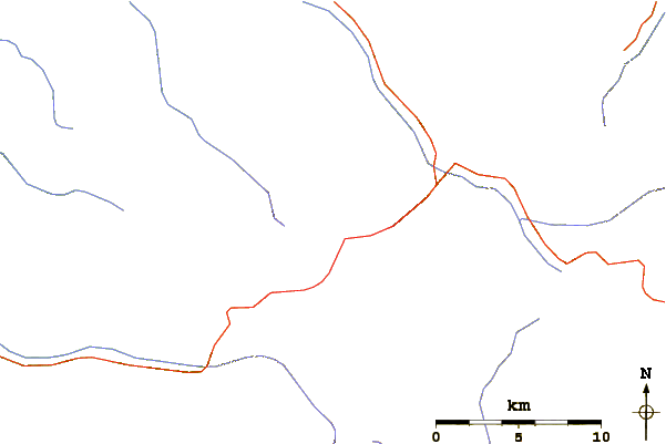 Roads and rivers around Mount Nokogiri (Hokkaidō)