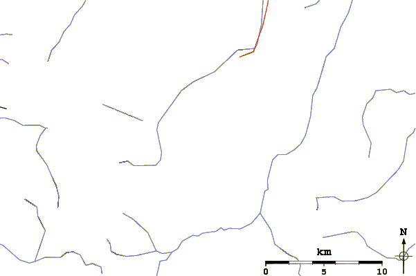 Roads and rivers around Mount Nora