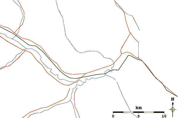 Roads and rivers around Mount Norquay