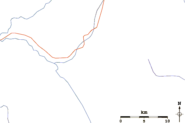 Roads and rivers around Mount Norris