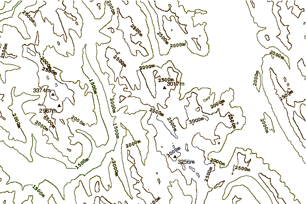 Mountain peaks around Mount Northover